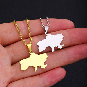 Ukraine Map Necklace