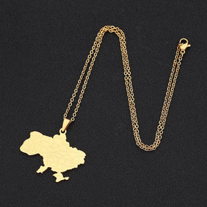 Ukraine Map Necklace