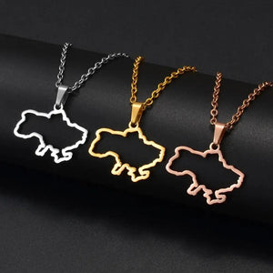 Ukraine Map Necklace