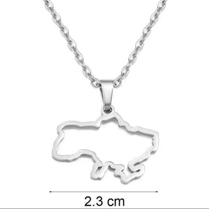 Ukraine Map Necklace