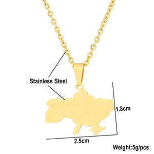 Ukraine Map Necklace