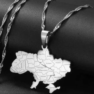 Ukraine Map Necklace