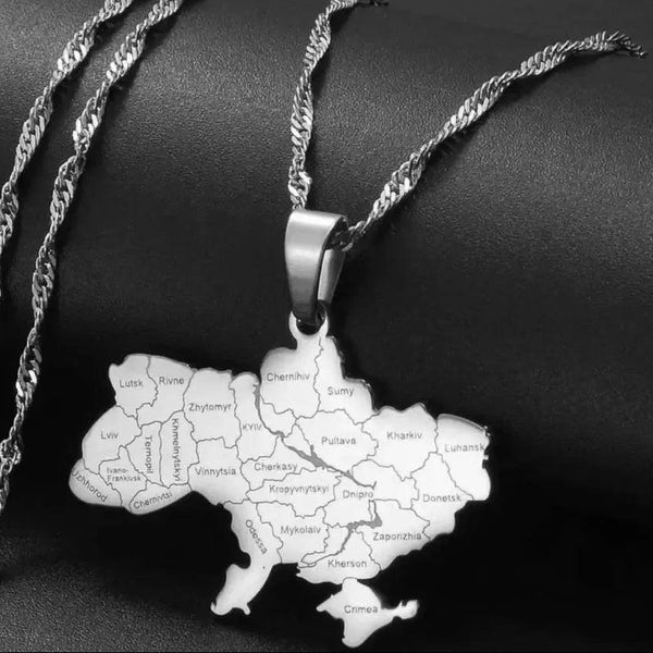 Ukraine Map Necklace