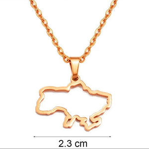 Ukraine Map Necklace