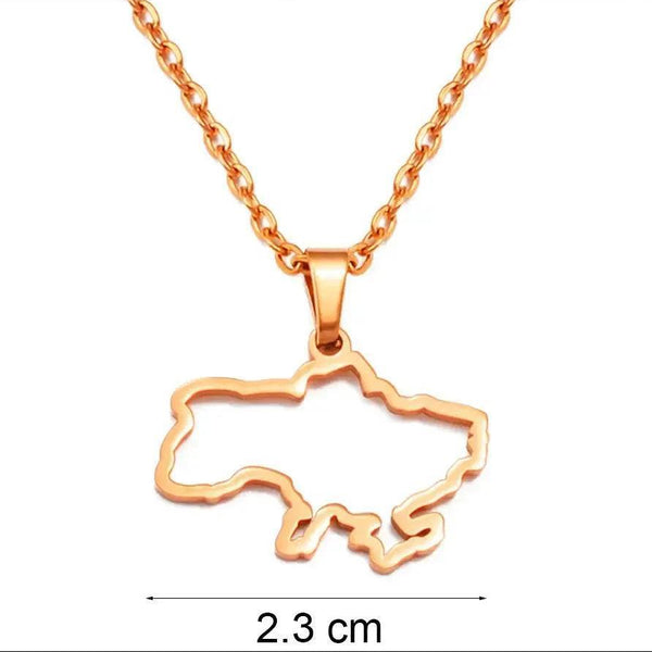 Ukraine Map Necklace