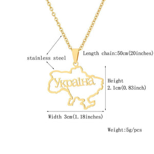 Ukraine Map Necklace Collection