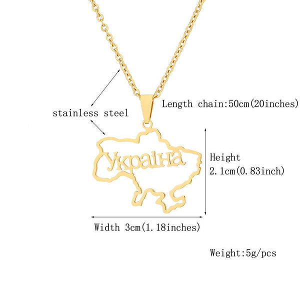 Ukraine Map Necklace Collection