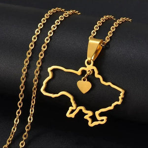 Ukraine Map Necklace Collection