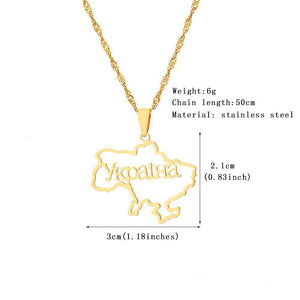 Ukraine Map Necklace Collection