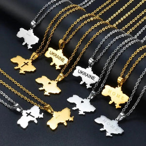 Ukraine Map Necklace Collection