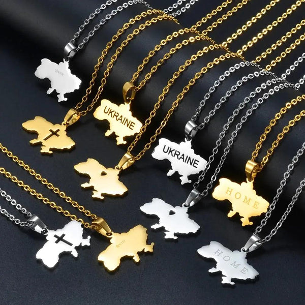 Ukraine Map Necklace Collection