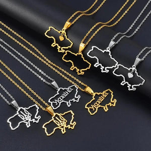 Ukraine Map Necklace Collection