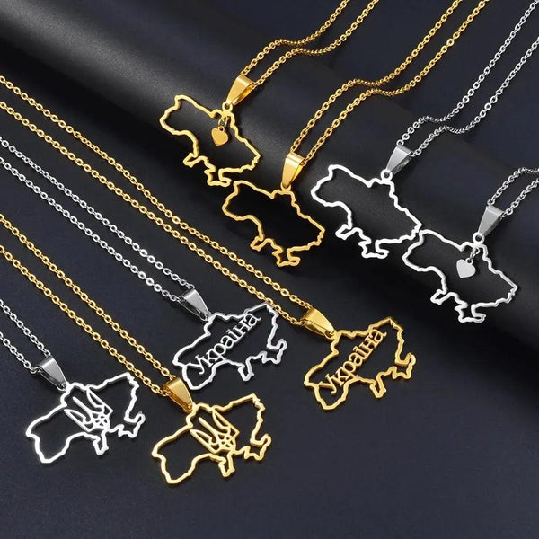 Ukraine Map Necklace Collection