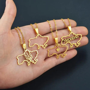 Ukraine Map Necklace Collection