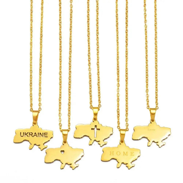 Ukraine Map Necklace Collection