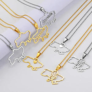 Ukraine Map Necklace Collection