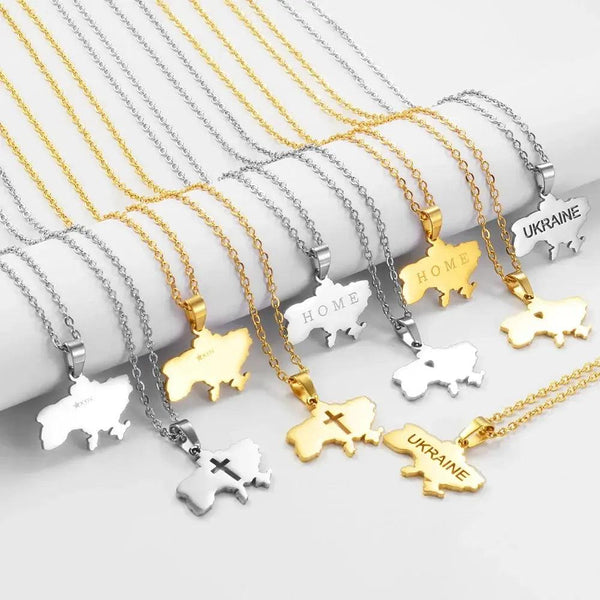 Ukraine Map Necklace Collection