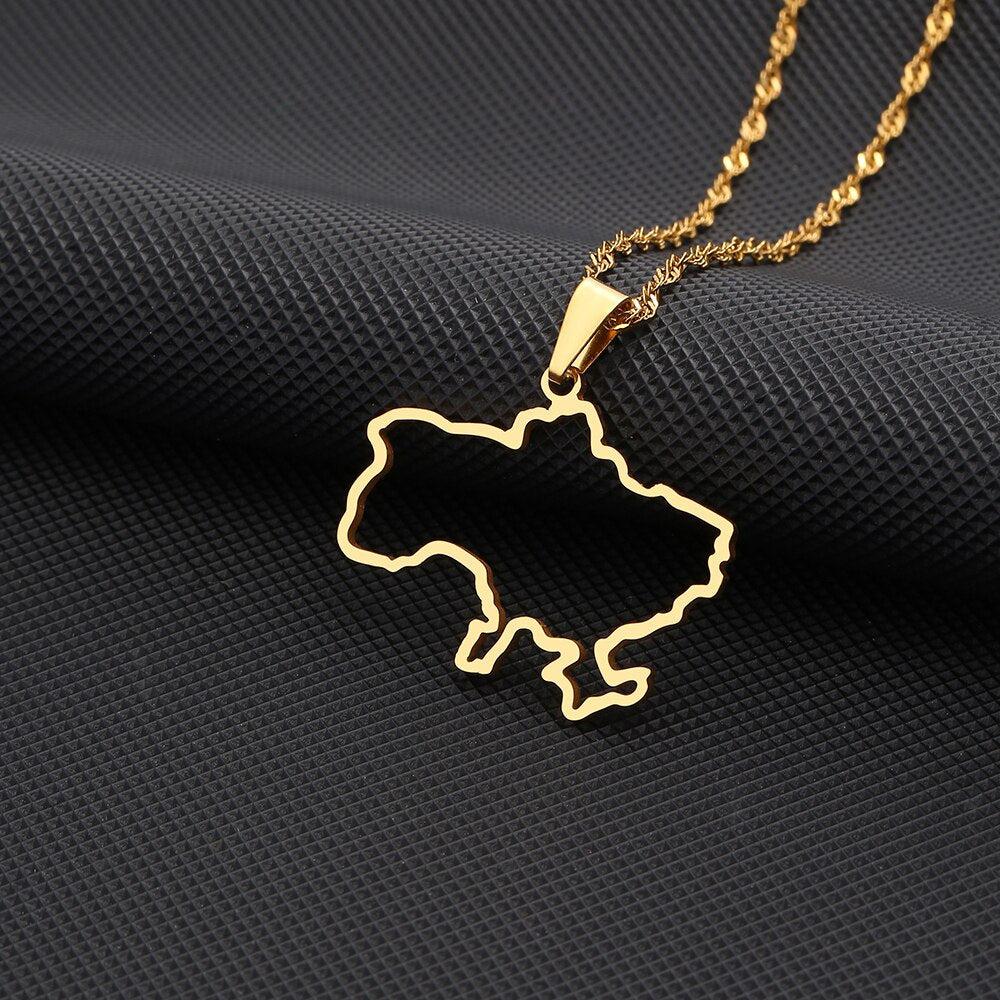 Ukraine Map Necklace Collection