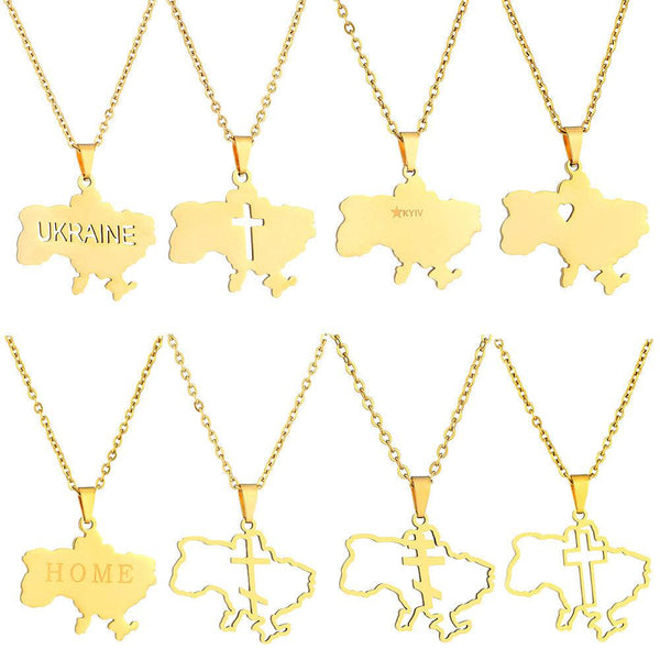 Ukraine Map Necklace Collection