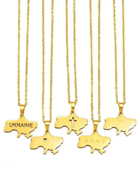 Ukraine Map Necklace Collection