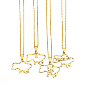 Ukraine Map Necklace Collection
