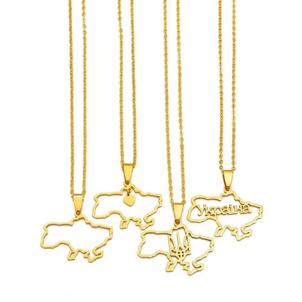 Ukraine Map Necklace Collection