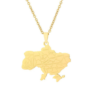 Ukraine Map Necklace