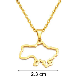 Ukraine Map Necklace