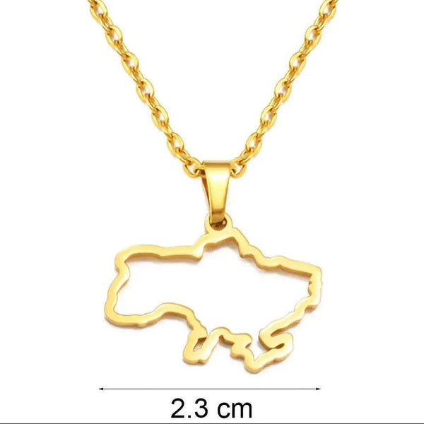 Ukraine Map Necklace