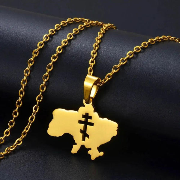 Ukraine Map Necklace