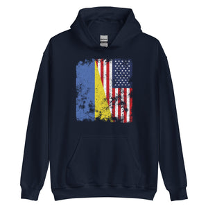 Ukraine USA Flag - Half American Hoodie