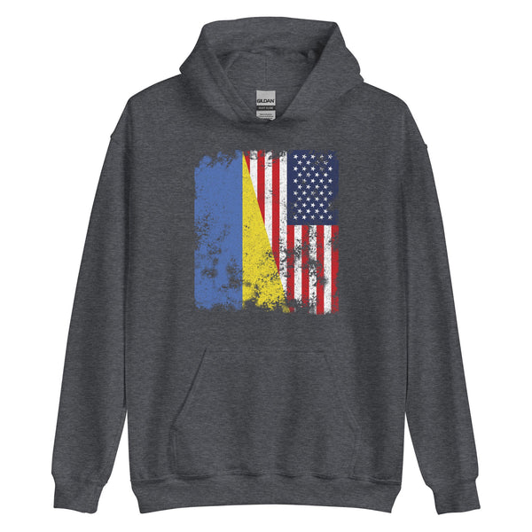Ukraine USA Flag - Half American Hoodie