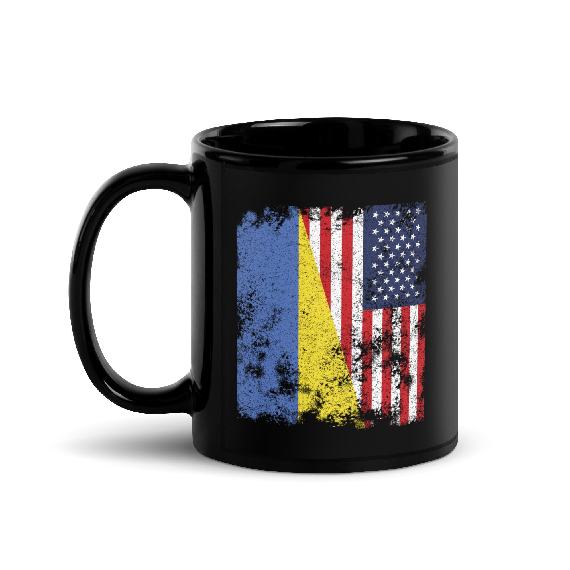 Ukraine USA Flag - Half American Mug