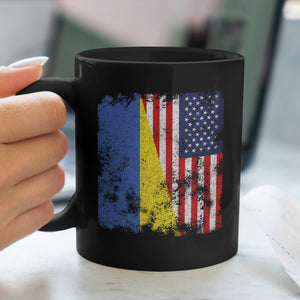 Ukraine USA Flag - Half American Mug