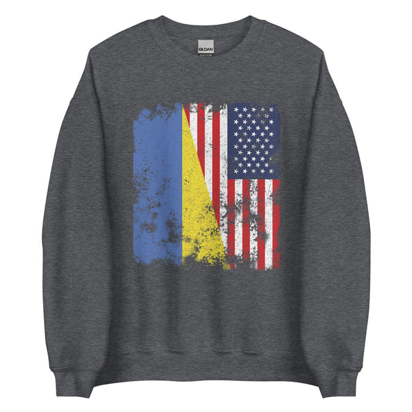 Ukraine USA Flag - Half American Sweatshirt