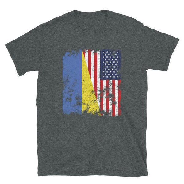 Ukraine USA Flag - Half American T-Shirt