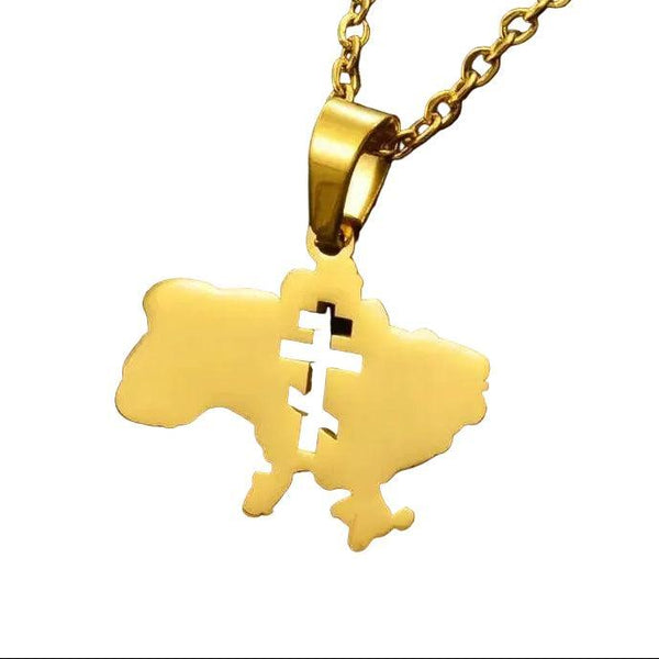 Ukraine Map Necklace