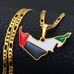 United Arab Emirates Flag Map Necklace