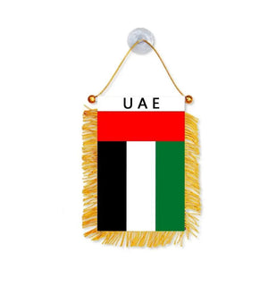 United Arab Emirates Hanging Flag for Car - Small Rearview Mirror Flag