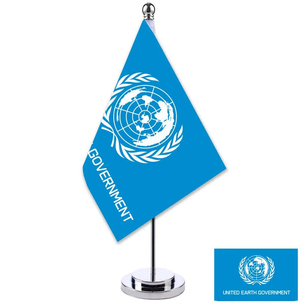 United Earth Government Desk Flag - Small Office Table Flag