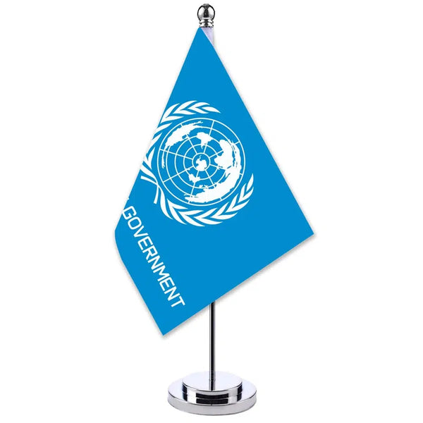 United Earth Government Desk Flag - Small Office Table Flag