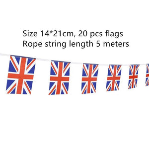 United Kingdom Flag Bunting Banner - 20Pcs