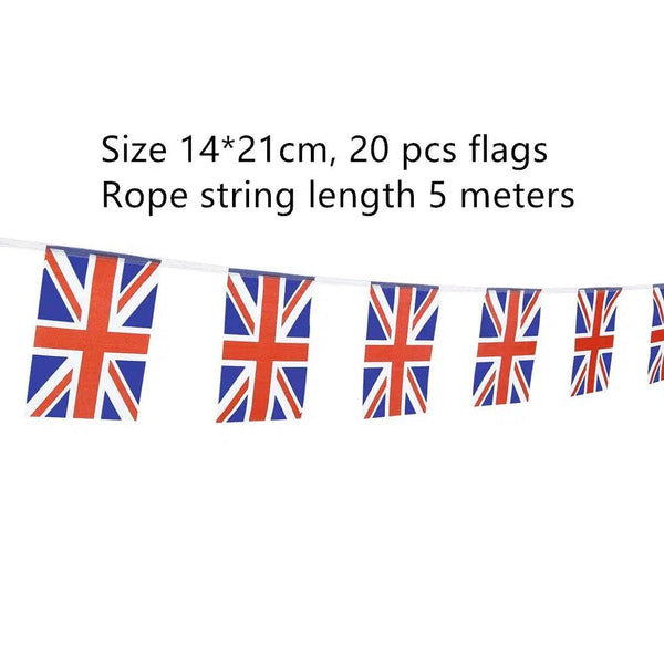 United Kingdom Flag Bunting Banner - 20Pcs