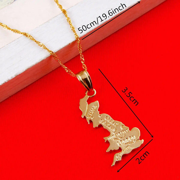 United Kingdom Map Necklace