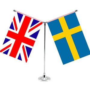 United Kingdom Sweden Desk Flag - Custom Table Flags (Small)