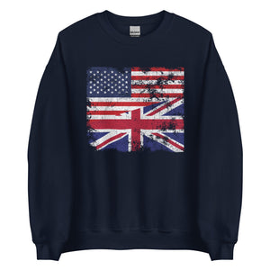 United Kingdom USA Flag Sweatshirt