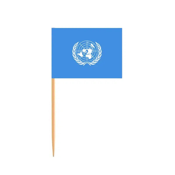 United Nations Flag Toothpicks - Cupcake Toppers (100Pcs)