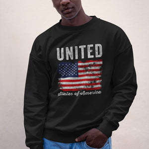 United States Flag Distressed Sweatshirt
