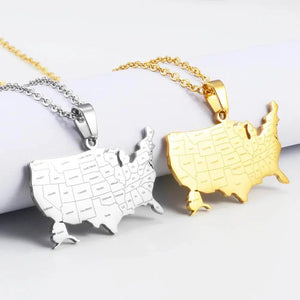 United States of America Map Necklace