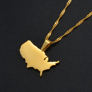United States of America Map Necklace